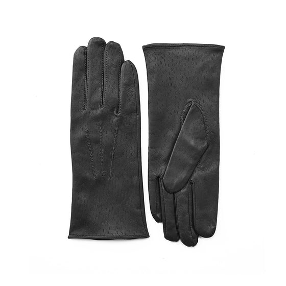Women's Aniline Leather Gloves - Black
